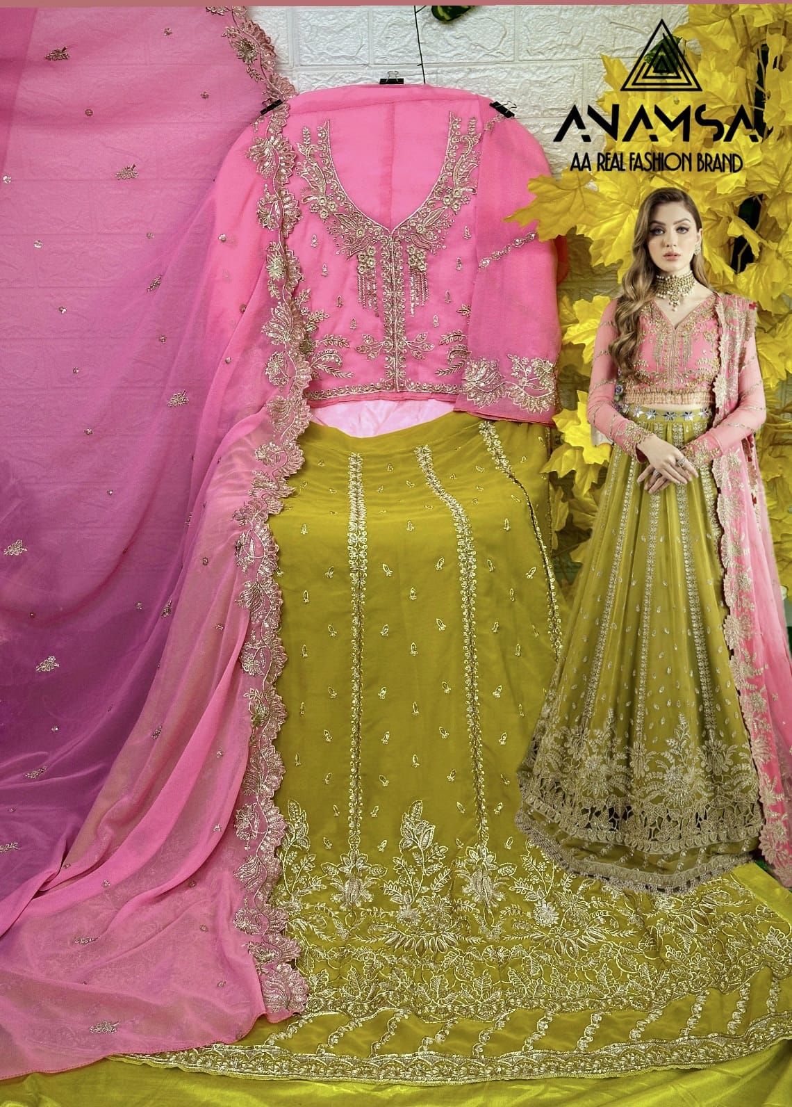 Anamsa 425 Georgette Heavy Pakistani Lehenga Choli Wholesale Price In Surat
